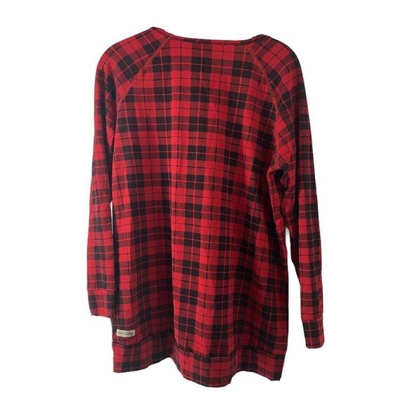 Sew Sassy Red Tartan Plaid Long Sleeve Top XS - Picture 2 of 5